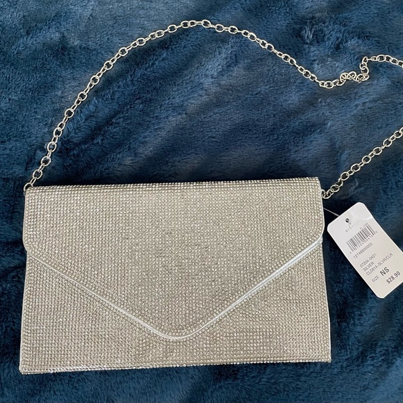 Rhinestone Silver Envelope Clutch - Picture 7 of 9